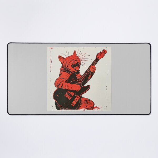 Item preview, Rocker, Rock, Cat, Music Kitty, Retro Style Kitten Vintage Cat designed and sold by CreativeArts-S.