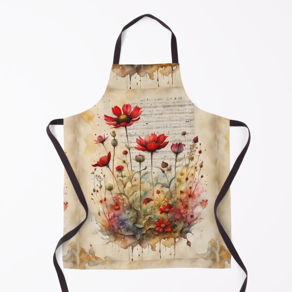 Item preview, Red and yellow wildflowers with music notes designed and sold by Coolparrotgirl.