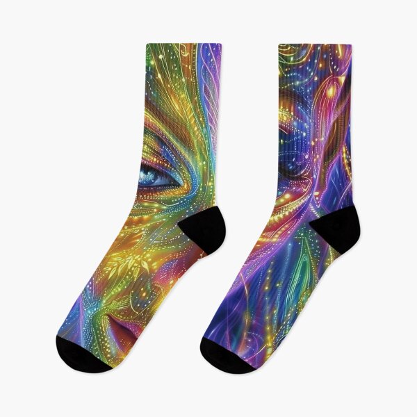 Item preview, Enigmatic Neon Starseed Fractal DMT Art - Cosmic Exploration designed and sold by Mystikos Art.