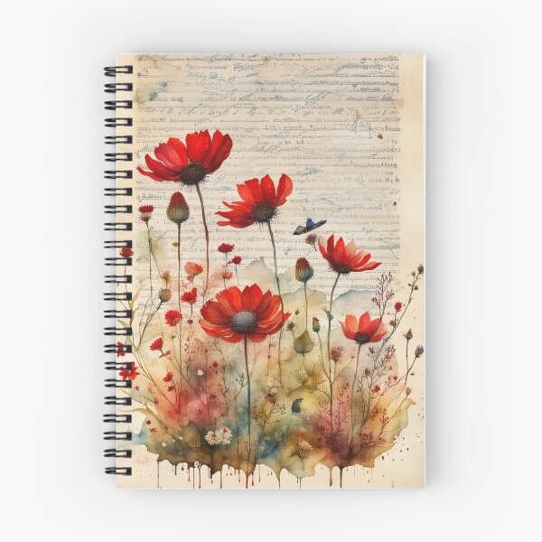 Item preview,  Red and yellow wildflowers  designed and sold by Coolparrotgirl.
