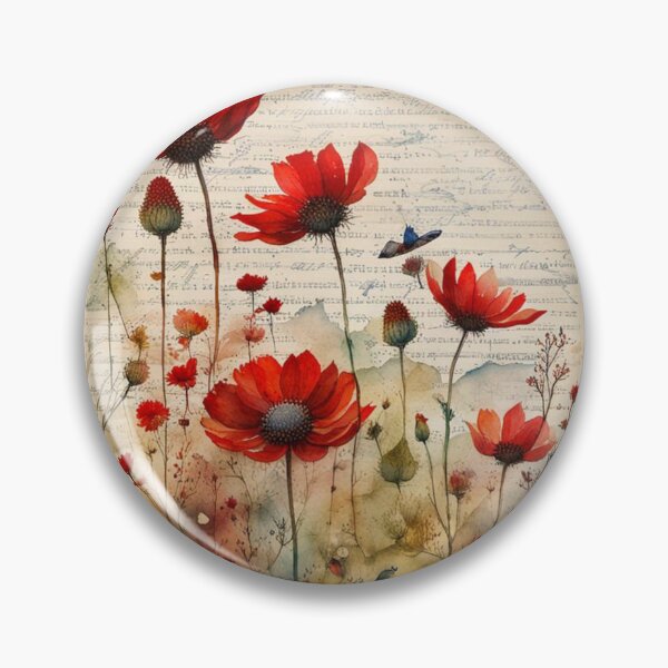 Item preview,  Red and yellow wildflowers  designed and sold by Coolparrotgirl.