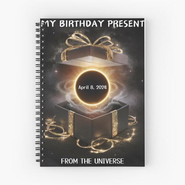 Item preview, My Birthday Present from the Universe April 8 2024 Total Solar Eclipse 2024 Memorabilia. Birthday Cosmic and Magical Gift Box with Gold Ribbon. designed and sold by moproconcepts.