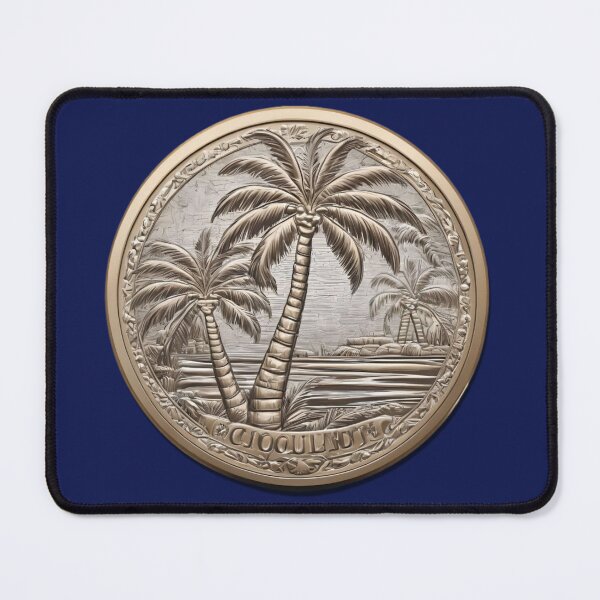 Item preview, FANTASY COIN TROPICAL LANDSCAPE WITH PALM TREES designed and sold by Ciervo Primavera.