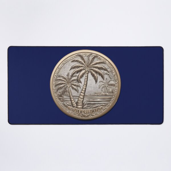 Item preview, FANTASY COIN TROPICAL LANDSCAPE WITH PALM TREES designed and sold by Ciervo Primavera.