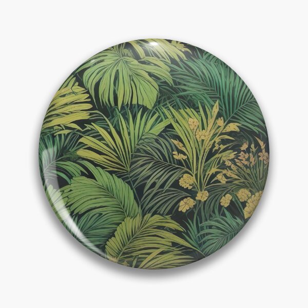 Item preview, Exotic jungle pattern palm leaves in various shades of green jungle designed and sold by Frostquest.