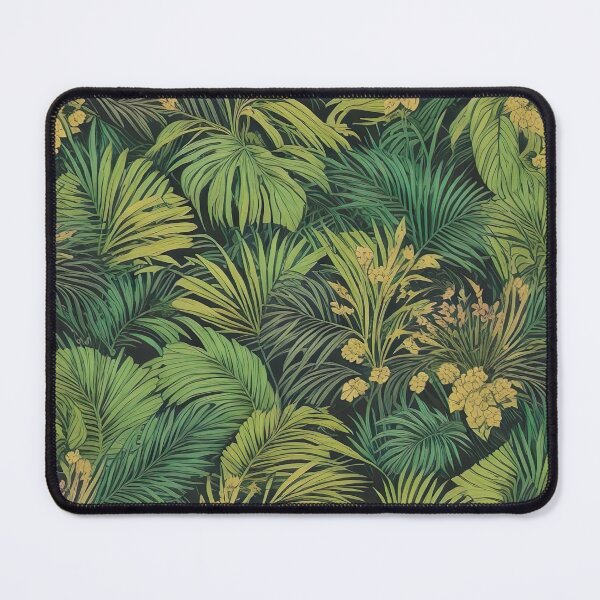 Item preview, Exotic jungle pattern palm leaves in various shades of green jungle designed and sold by Frostquest.