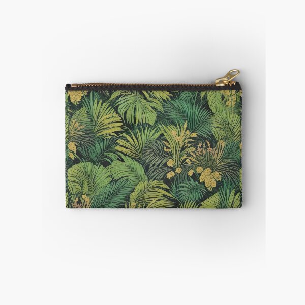Item preview, Exotic jungle pattern palm leaves in various shades of green jungle designed and sold by Frostquest.