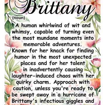 Brittany name&quot; Sticker for Sale by vitbich | Redbubble