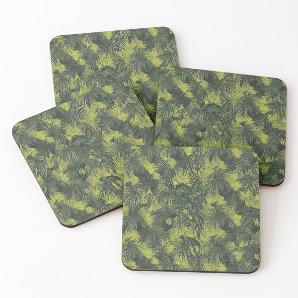 Item preview, Exotic jungle pattern palm leaves in various shades of green jungle designed and sold by Frostquest.