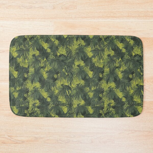 Item preview, Exotic jungle pattern palm leaves in various shades of green jungle designed and sold by Frostquest.