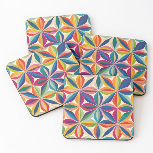 Item preview, Bright colourful abstract floral pattern print designed and sold by PrettyPinkSkies.