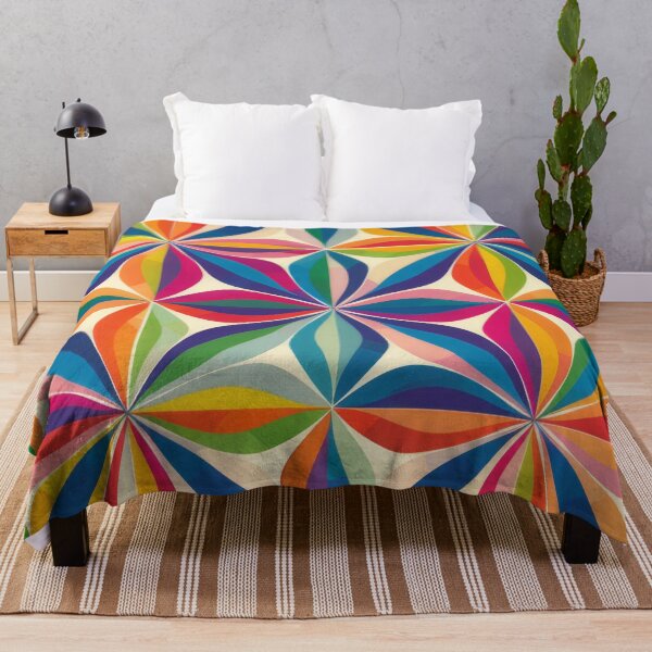 Item preview, Bright colourful abstract floral pattern print designed and sold by PrettyPinkSkies.