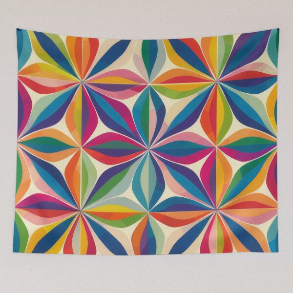 Item preview, Bright colourful abstract floral pattern print designed and sold by PrettyPinkSkies.
