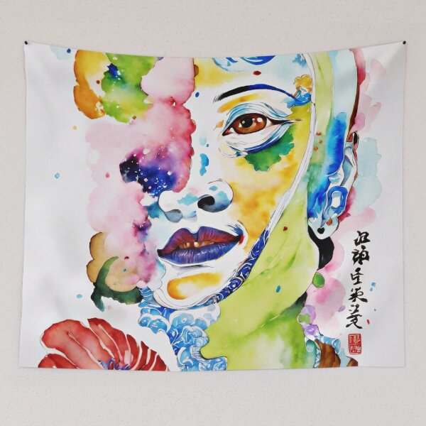 Item preview, Copie de "Jade", abstract watercolor portrait designed and sold by ATartelin.