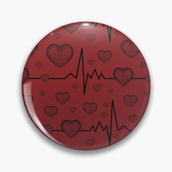 Item preview, Cardiogram pattern with red heart designed and sold by Cherevan.