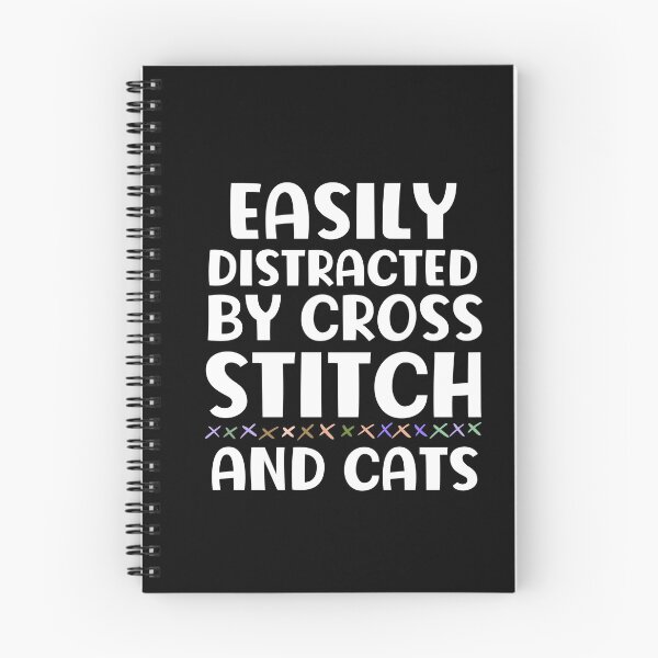 Item preview, Easily Distracted By Cross Stich And Cats designed and sold by HappyDelights.