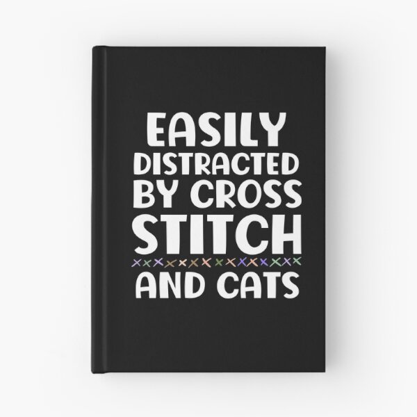 Item preview, Easily Distracted By Cross Stich And Cats designed and sold by HappyDelights.