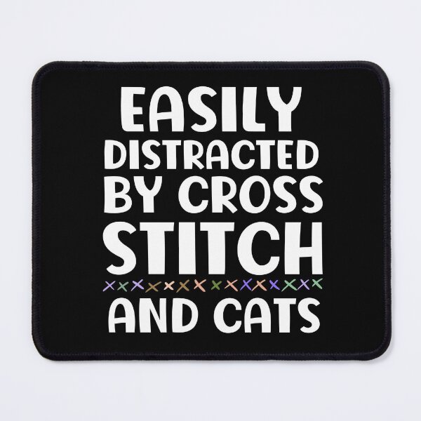 Item preview, Easily Distracted By Cross Stich And Cats designed and sold by HappyDelights.