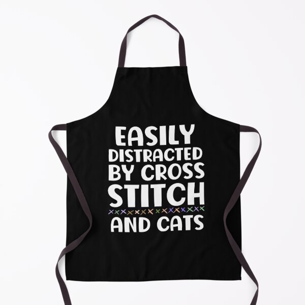 Item preview, Easily Distracted By Cross Stich And Cats designed and sold by HappyDelights.