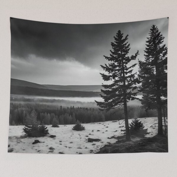 Item preview, Scandinavian Serenity: Monochromatic Landscape designed and sold by ShadeScapeArt.