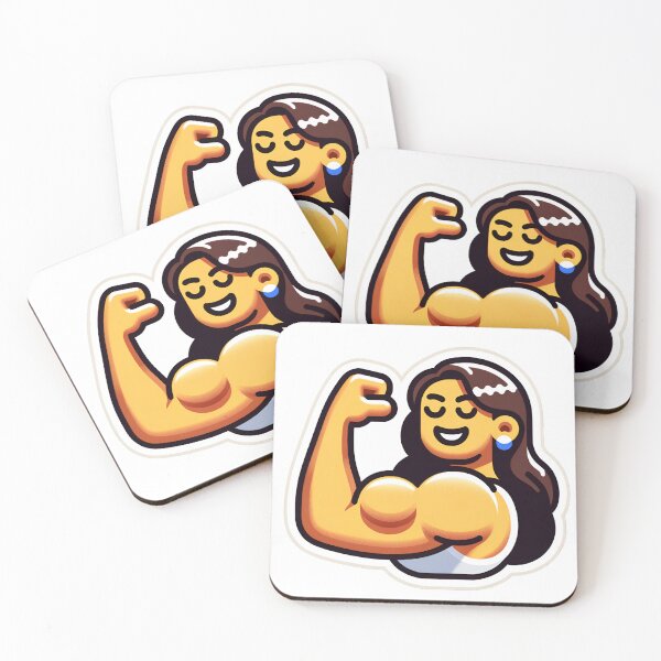 Item preview, Female Bodybuilder Bicep Emoji designed and sold by LoveLabDesign.