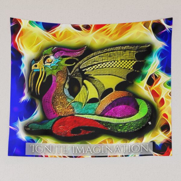 Item preview, "Ignite Imagination" - Fiery Dragon Fantasy Artwork designed and sold by gleefulme.