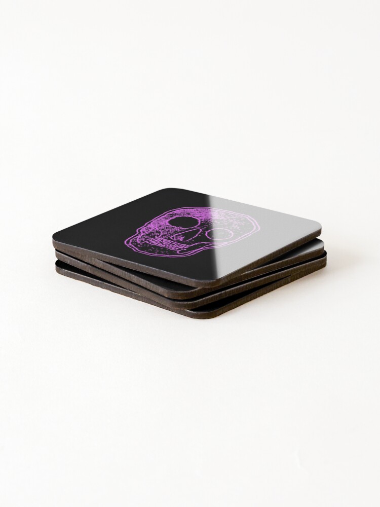 Thumbnail 4 of 5, Coasters (Set of 4), Neon Skull designed and sold by Ruggine.