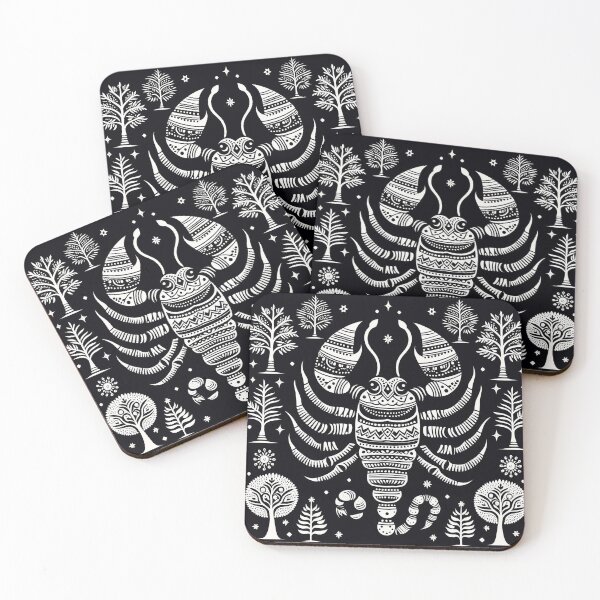 Item preview, Black Madhubani scorpion designed and sold by PictaNova.