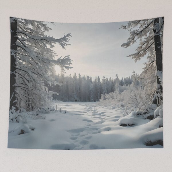 Item preview, Sunny Winter Day: Monochrome Mountain Forest Scene Photographic Image designed and sold by ShadeScapeArt.