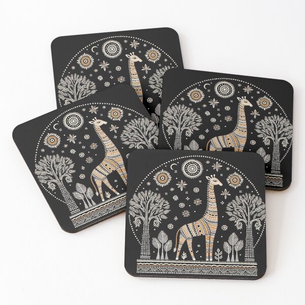 Item preview, Black Madhubani Giraffe  designed and sold by PictaNova.