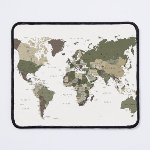 Item preview, World Map in Camouflage Colors designed and sold by UrbanEpiphany.