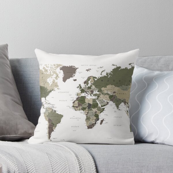 Item preview, World Map in Camouflage Colors designed and sold by UrbanEpiphany.
