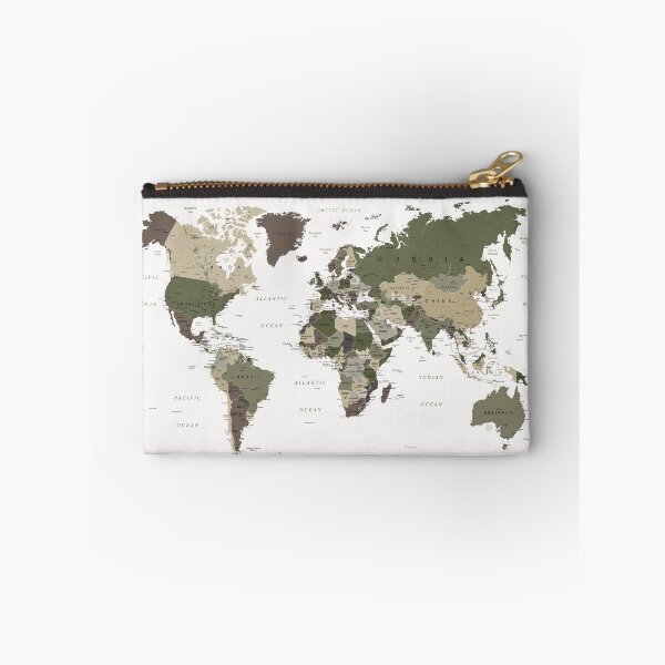 Item preview, World Map in Camouflage Colors designed and sold by UrbanEpiphany.
