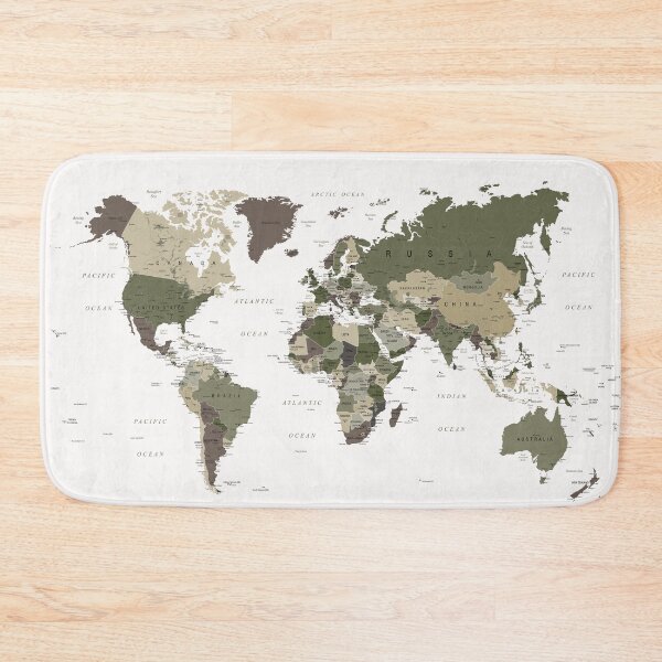 Item preview, World Map in Camouflage Colors designed and sold by UrbanEpiphany.