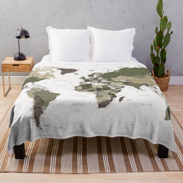 Item preview, World Map in Camouflage Colors designed and sold by UrbanEpiphany.