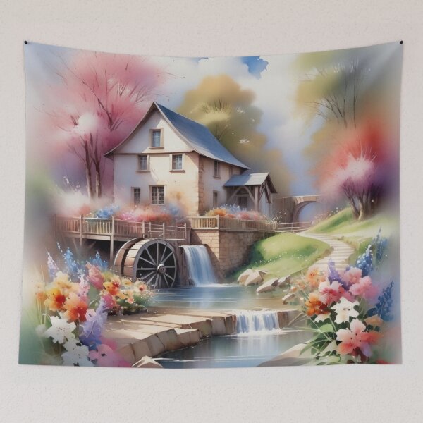 Artikelvorschau, RogerPattern – „Serenity in Motion: Vintage-Wasserrad-Heimdekoration“ entworfen und verkauft von RogerPattern.