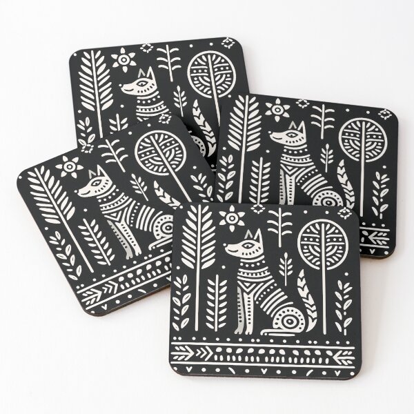 Item preview, Black Madhubani Dog designed and sold by PictaNova.