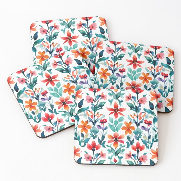 Item preview, watercolor of floral pattern designed and sold by soulfulpalette.