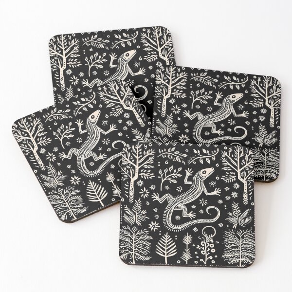 Item preview, Black Madhubani Lizard designed and sold by PictaNova.