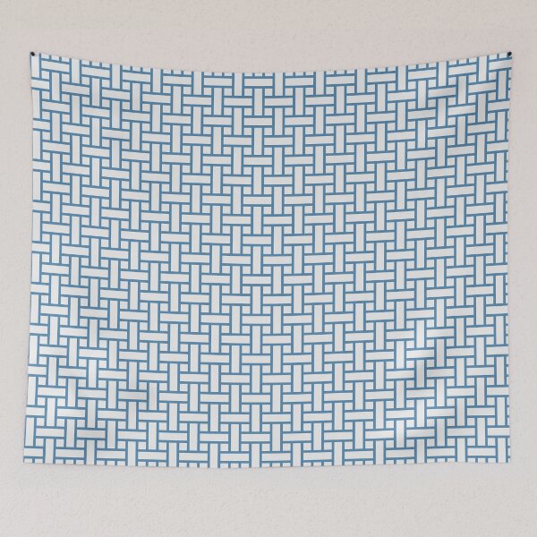 Item preview, White & Blue Herringbone Brick Wall Weave Borderless Blueprint designed and sold by Alchemy-A-La-G.