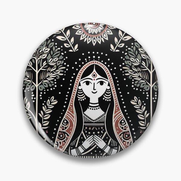 Artikelvorschau, Schwarzes Madhubani-Indianermädchen entworfen und verkauft von PictaNova.