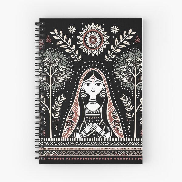 Item preview, Black Madhubani Indian Girl designed and sold by PictaNova.