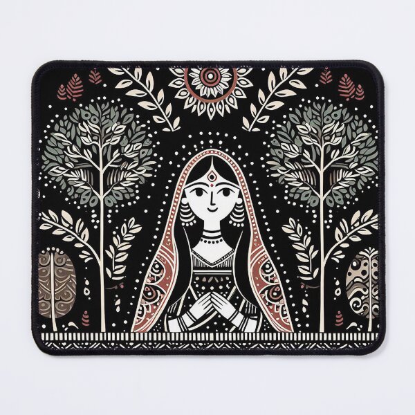 Item preview, Black Madhubani Indian Girl designed and sold by PictaNova.