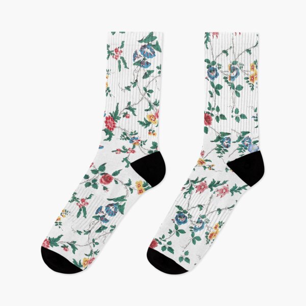 Item preview, Flower Textile on White Cotton (1800–1850) | Enriched Vintage Flower Illustration in Transparent Seamless Pattern  designed and sold by CanvasThread.