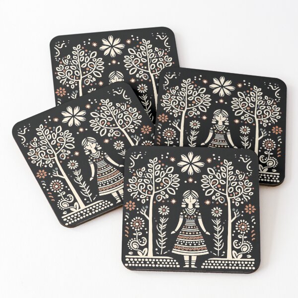 Item preview, Black Madhubani Indian Girl 2 designed and sold by PictaNova.