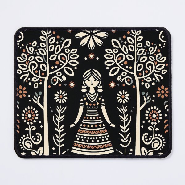 Item preview, Black Madhubani Indian Girl 2 designed and sold by PictaNova.