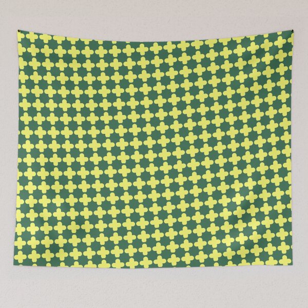 Item preview, Green & Yellow Plus Cross Symbols Connected Borderless Blueprint designed and sold by Alchemy-A-La-G.