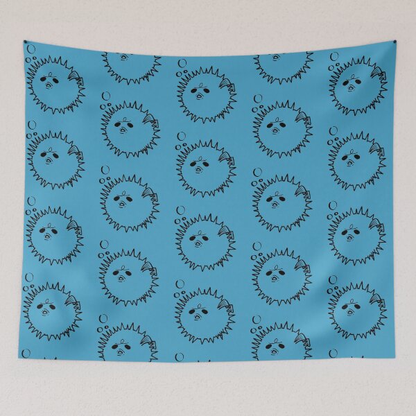 Item preview,  very angry puffer fish(vector pattern) designed and sold by deluluwizard.
