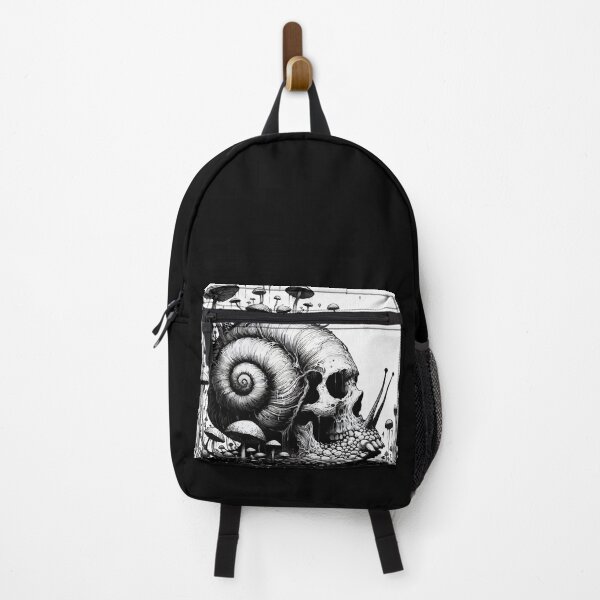 Item preview, Monochromatic Skull Snail of Death Overgrown Mushrooms designed and sold by TomFrontierArt.