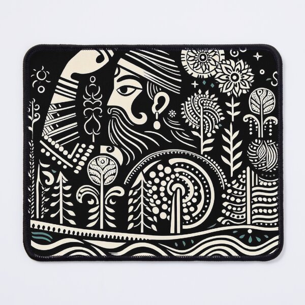 Item preview, Black Madhubani Indian strong man designed and sold by PictaNova.
